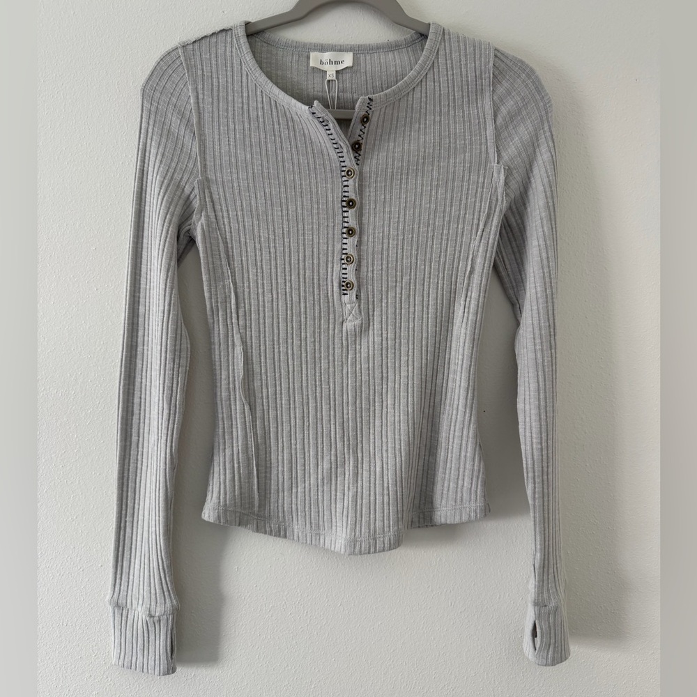 NWT Bohme Emmilianne Ribbed Top grey size xs - Picture 9 of 13